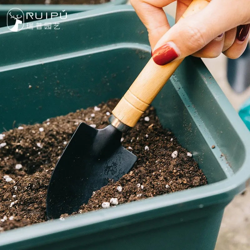 3-Pc Mini Garden Tool Set — Shovel, Trowel & Rake for Potted Plants