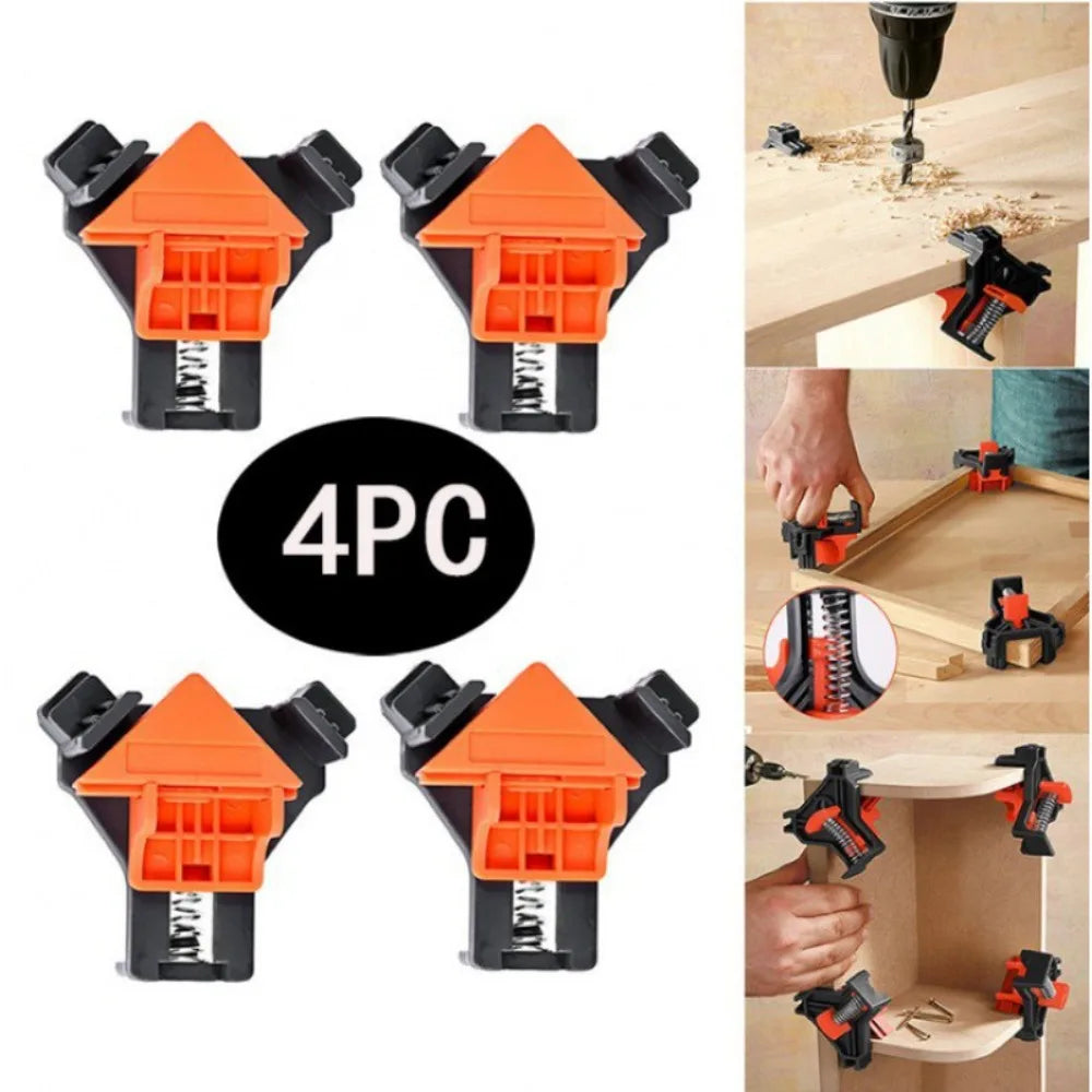 4 Piece 90 Degree Woodworking Angle Clamp, Quick Adjustable Spring Woodworking Clamp Adjustable Quick Spring Woodworking Clamp
