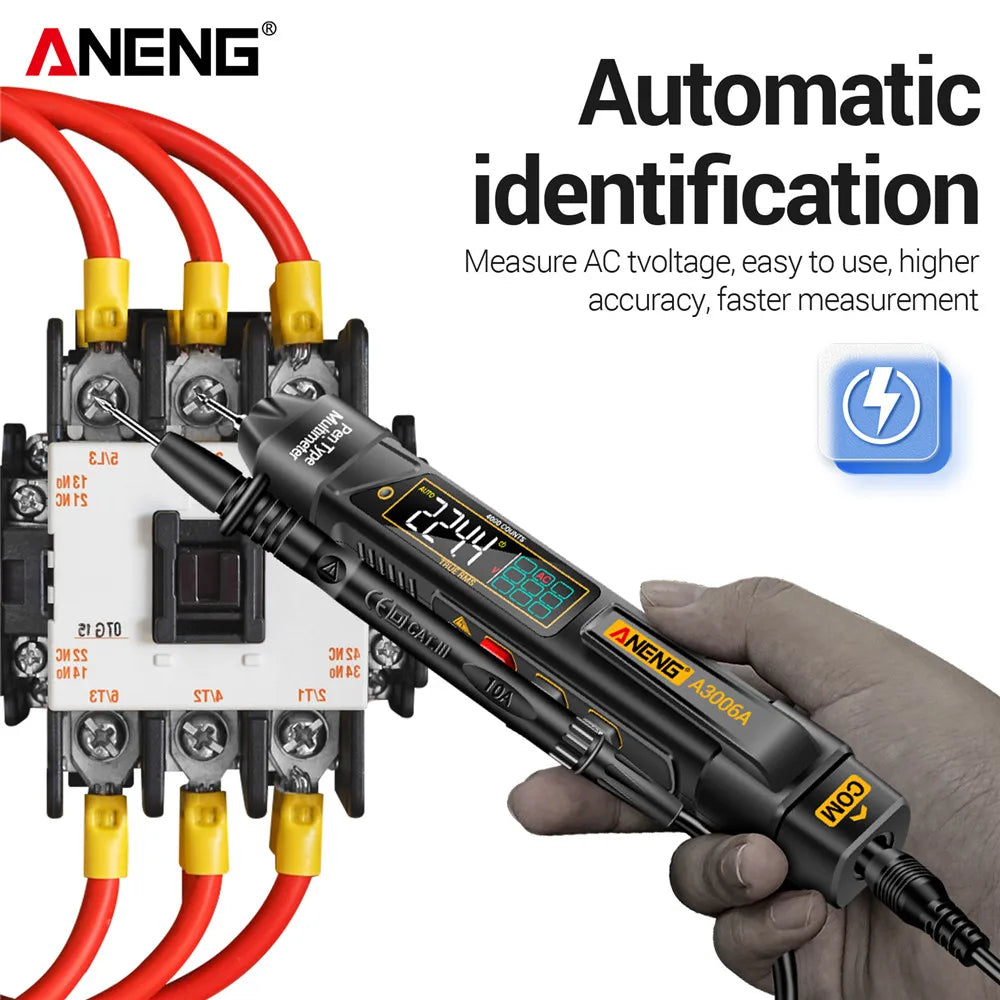 ANENG A3006A Digital Pen Multimeter 4000Counts AC/DC Voltage Non-contact Inductive Electricity Hz Diode Resistance Tester Tools
