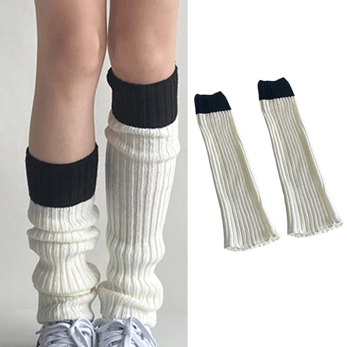 Women's Fluffy Knit Leg Warmers and Arm Warmers