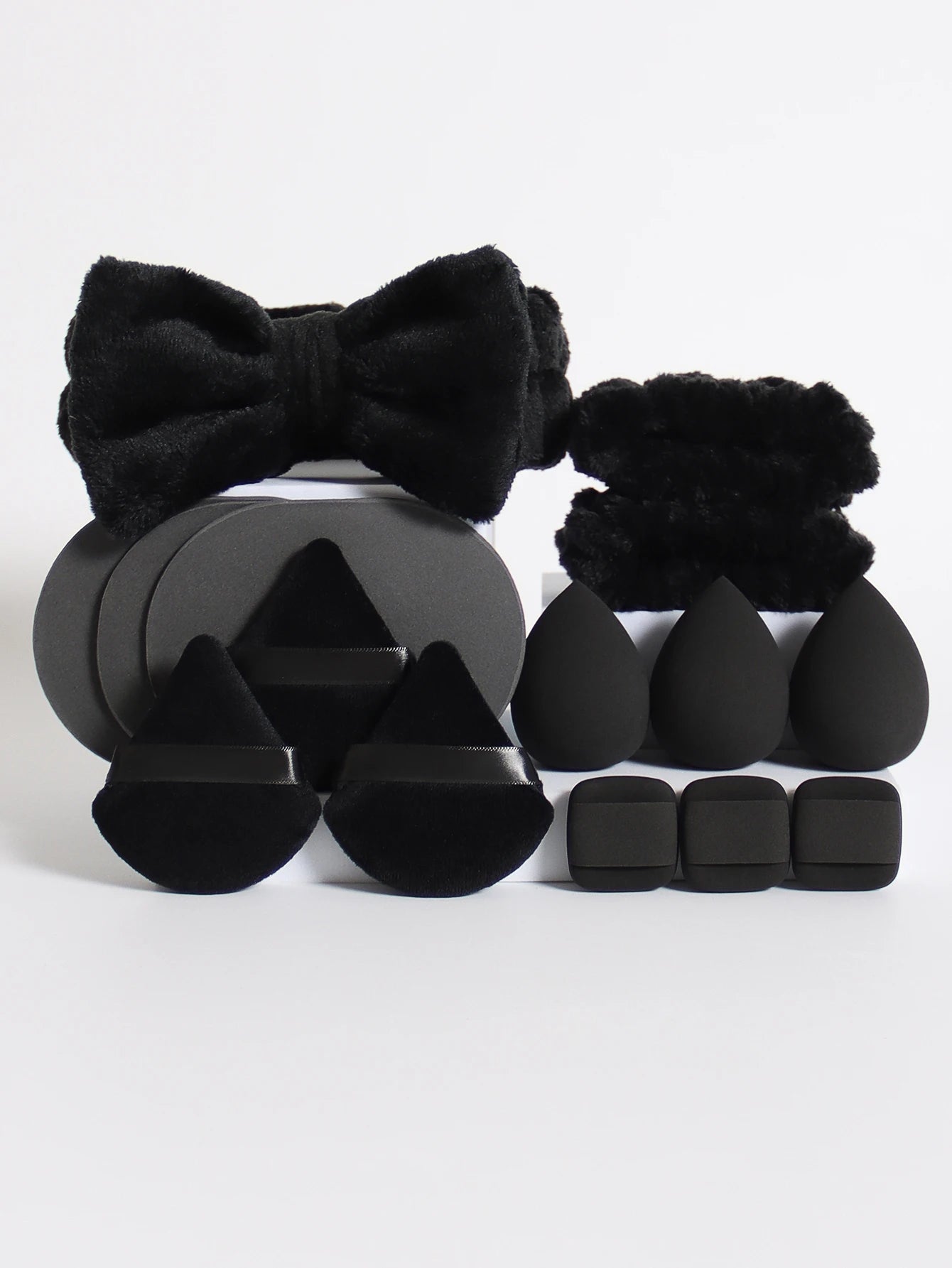 15Pcs Cosmetic Puff Makeup Sponge Blender Beauty Egg Foundation Sponges Puff Wash Face Headband Wristband Make up Accessories