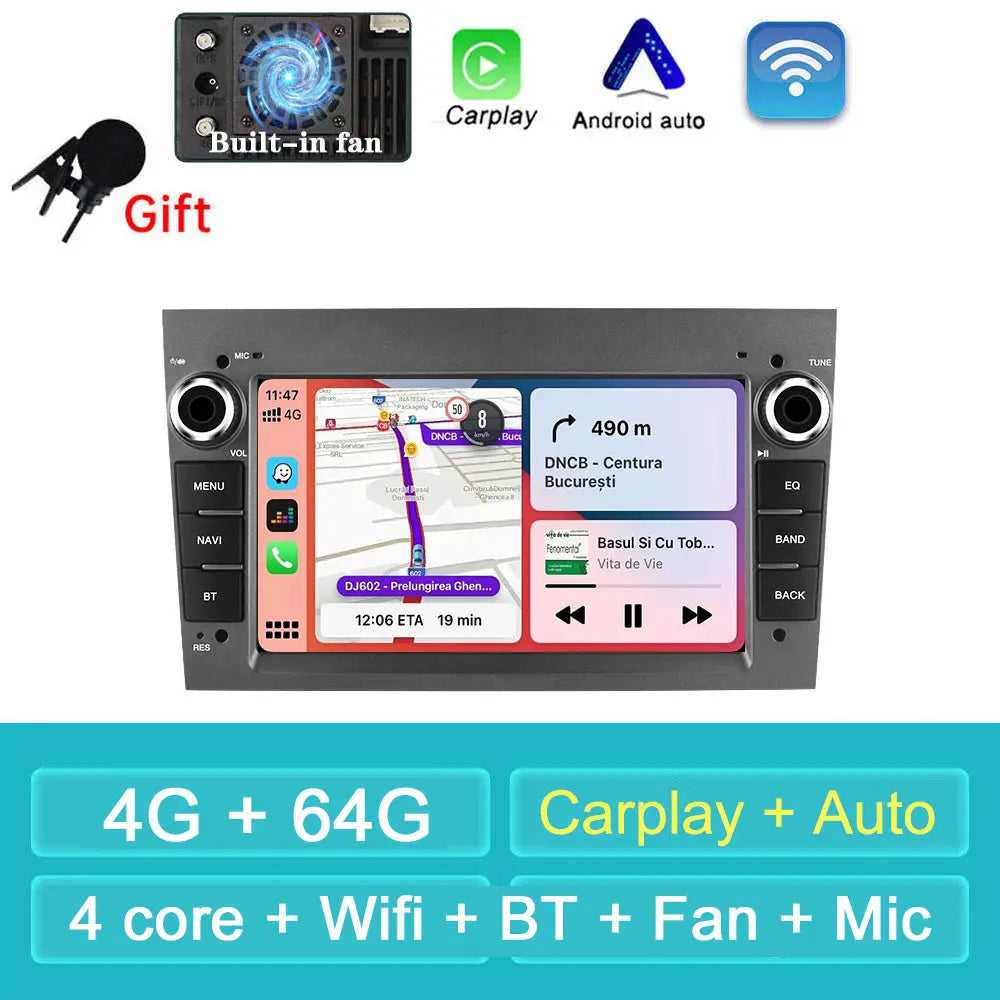Car Stereo with Apple CarPlay & Android Auto, Compatible with Opel/Vauxhall Astra, Antara, Vivaro, Vectra & Corsa