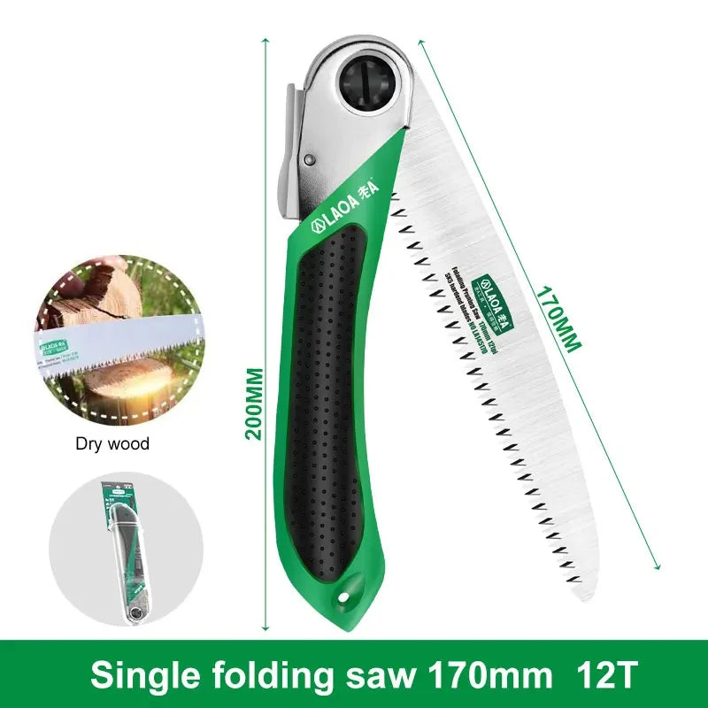 LAOA SK5 Folding Garden Saw – Portable Hand Pruning Saw for Branches, Camping & Logging