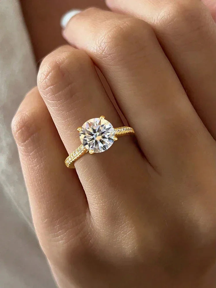 925 Sterling Silver 2 Carat Zircon Ring for Women - Fine Jewelry