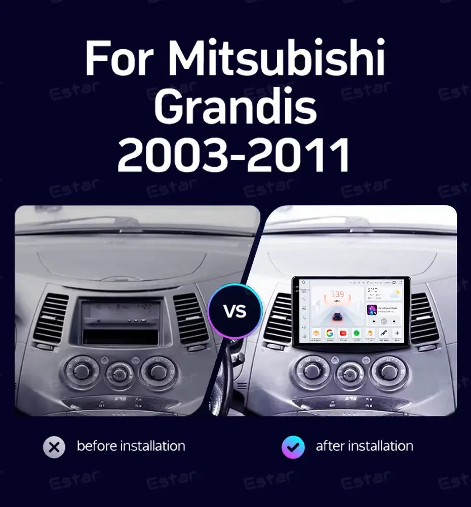 Android 16 Car Radio Player For Mitsubishi Grandis 1 2003 - 2011 Auto GPS Navigation Carplay Bluetooth DSP Wifi 5G NO 2din DVD