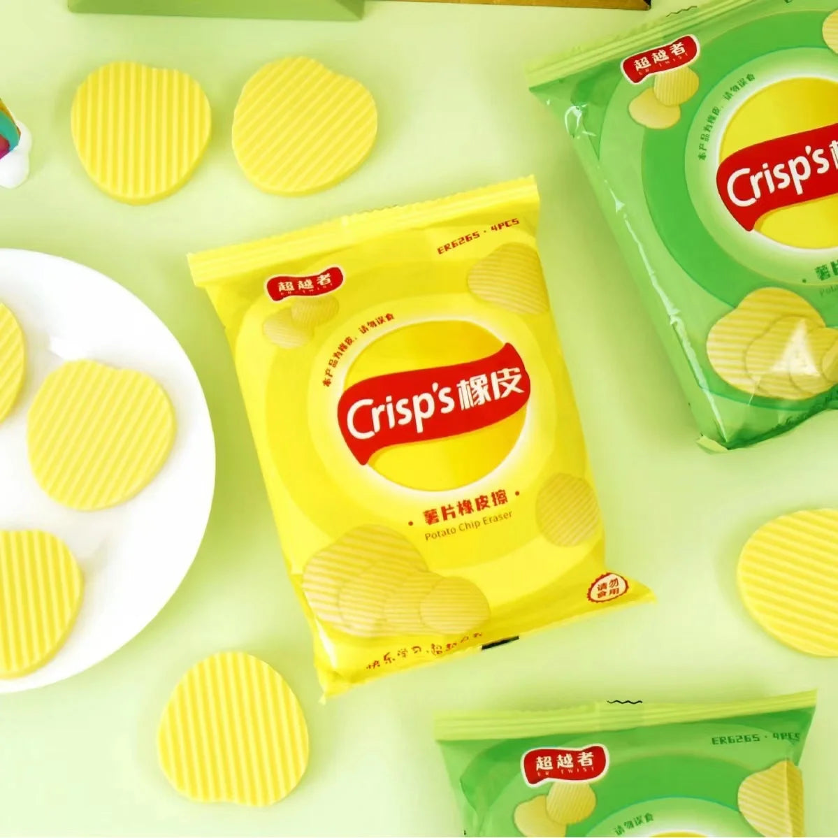Aesthetic stationery back to school supplies Kawaii Stationery items Potato chips  Erasers rubber school stationery accessories