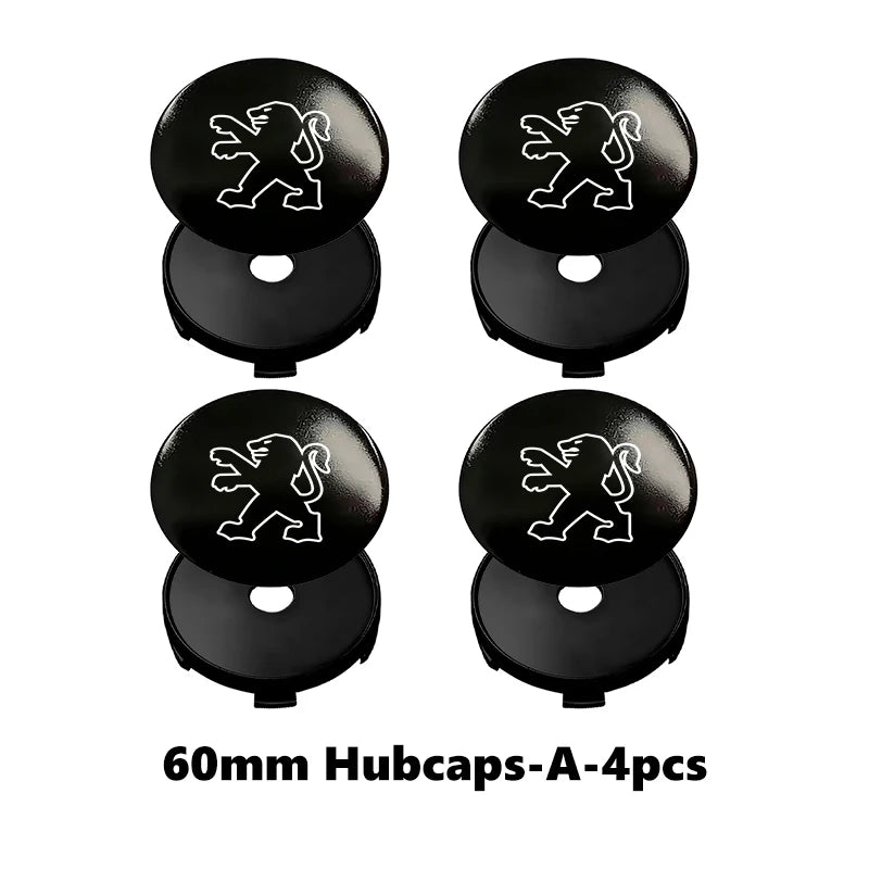 4pcs Car Wheel Center Hub Cap 60mm Universal Anti-Scratch Hub Protector For Peugeot GTLine 308 508 5008 3008 408 206 207 106 406