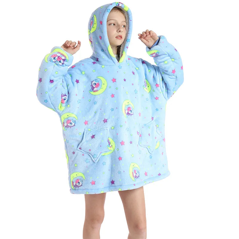 Kids Oversized Hoodie Blanket - Animal Wearable Blanket with Sleeves - photo 12
