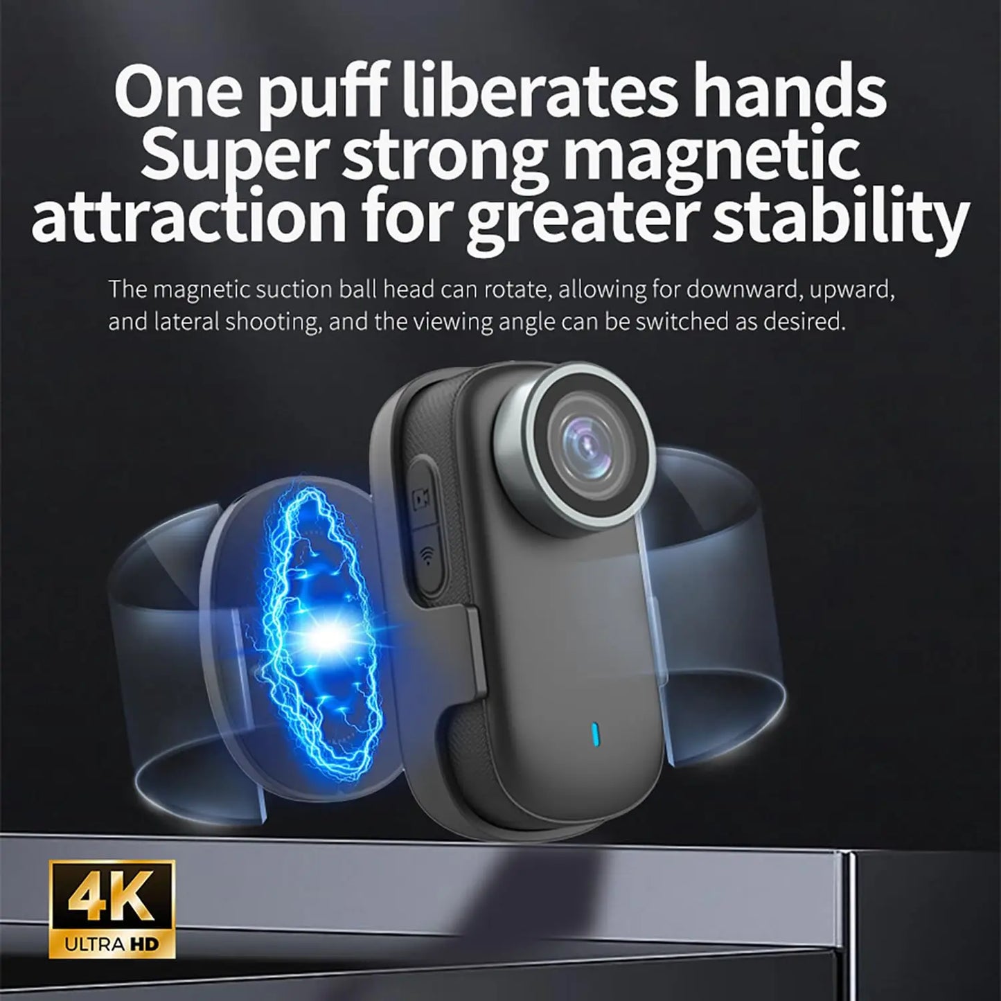 4K Waterproof Magnetic Bike Camera with WiFi Connectivity