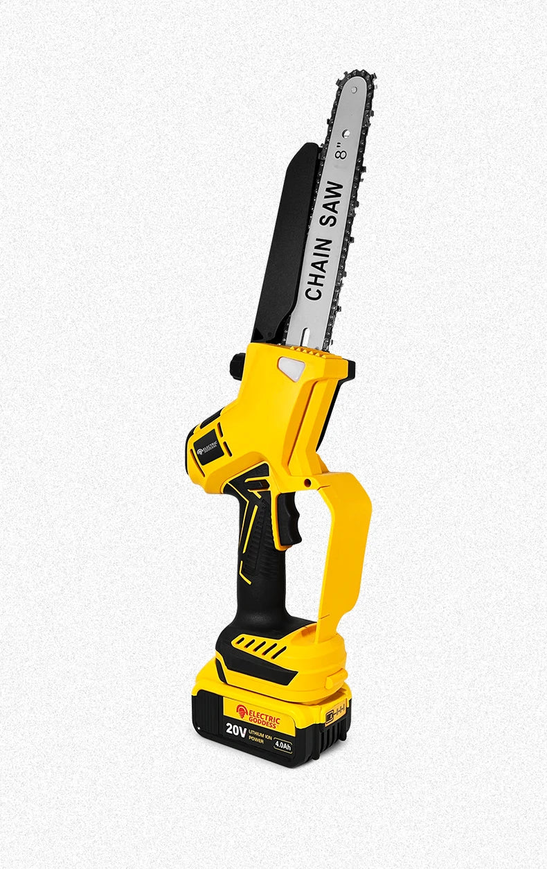 Electric Goddess Brushless 6/8in Electric Chainsaw 1380W Cordless Woodwork Cutting Garden Pruning Saw For Dewalt 20V Battery Pin