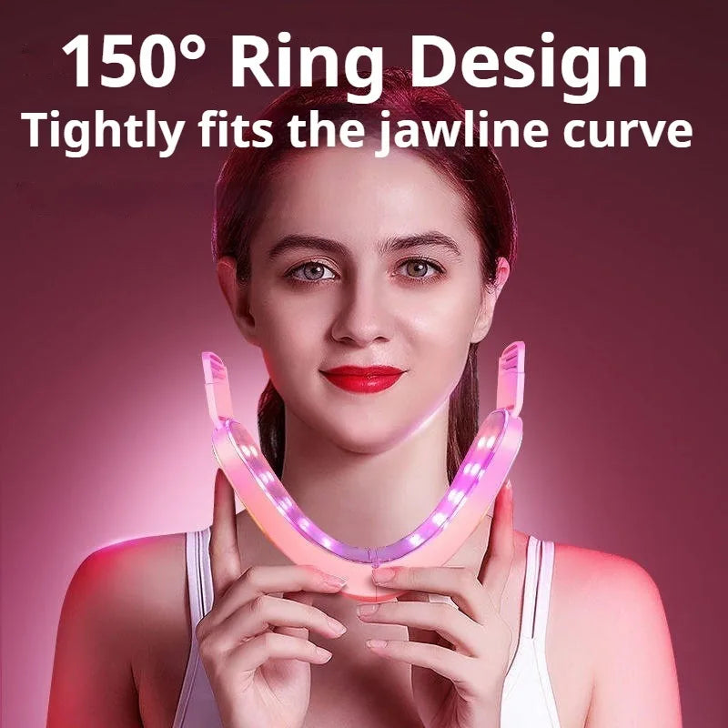 Facial Lifting V Face Massager Red Light Therapy Micro Vibration Slimming Device Double Chin Nasolabial Folds Massager Facial