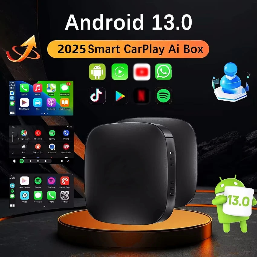Carplay AI Box Android 13 Wireless Android Auto For Youtube Netflix Toyota Mazda Hyundai Haval GMC Ford MG VW Kia