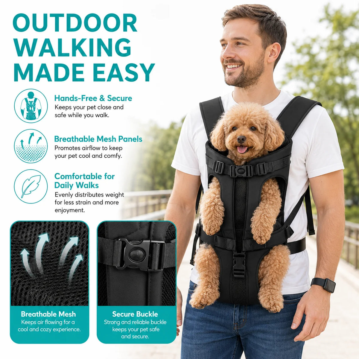 Front Pet Carrier Backpack - Chest Carrier for Small Dogs – photo 2