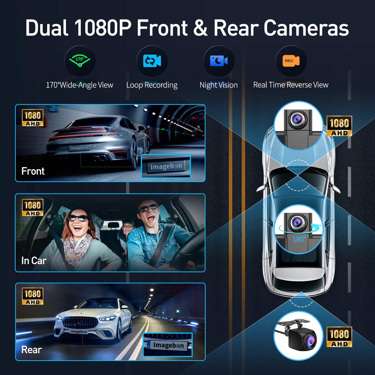 Imagebon P70Plus 11.4" Android 15 Dash Cam with CarPlay & Android Auto