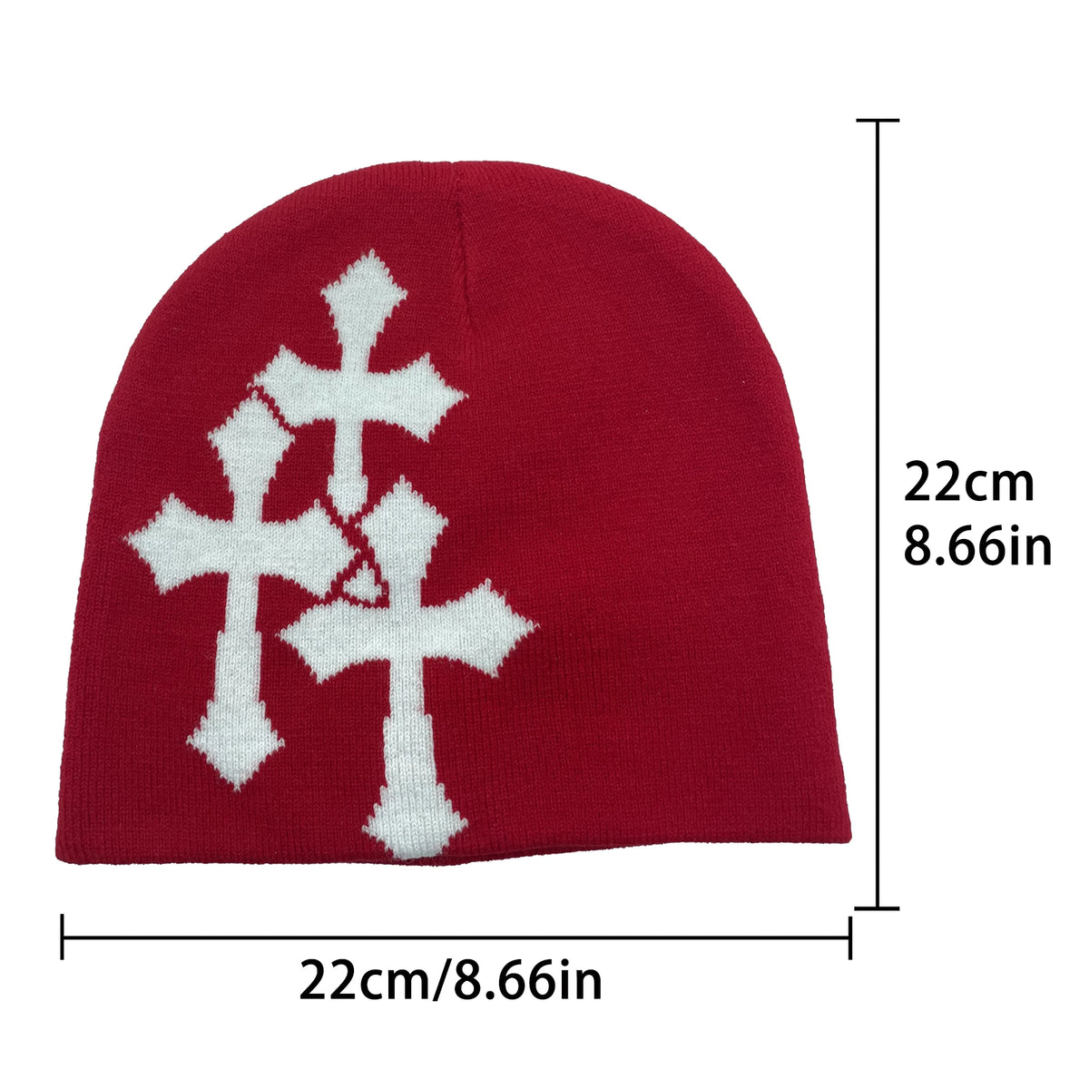 Cross Jacquard Knit Beanie, Hip Hop Hat