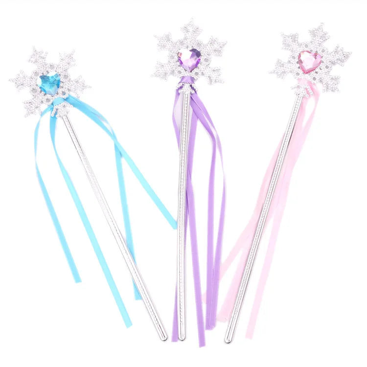 Wholesale 20pcs/lot Kids Crown Tiara Princess Magic Wand Wand Snowflake Fairy Stick Princess Show Dress Up Costume Accessories