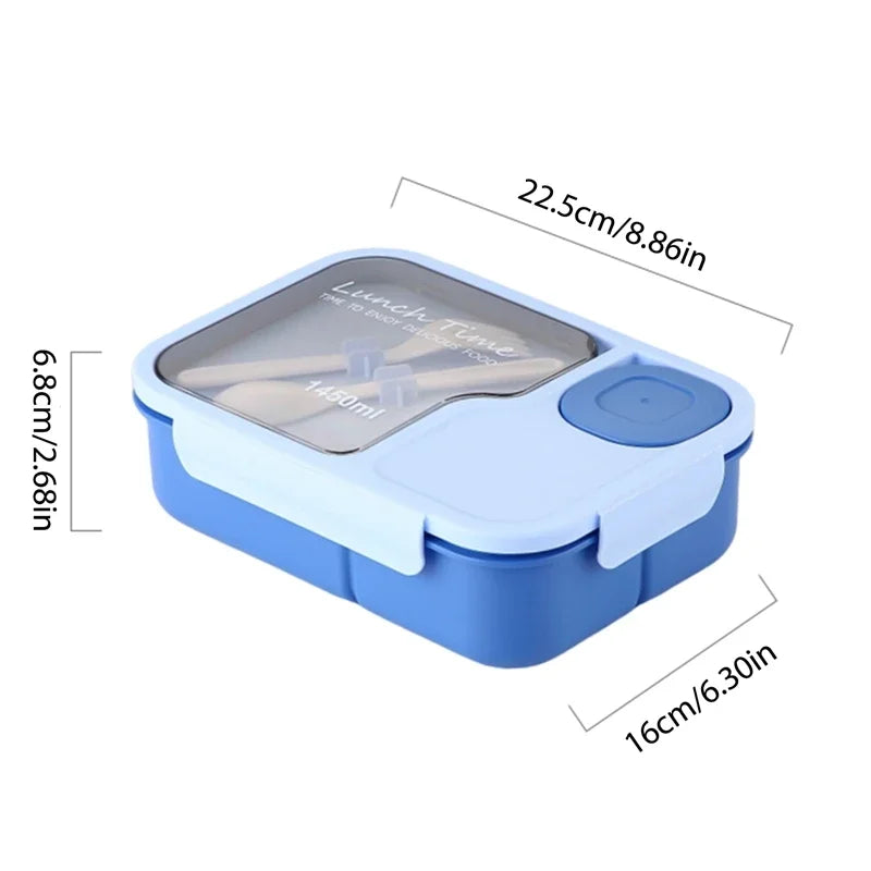 Cute 3-Compartment Kids Lunch Box - Cartoon Bento with Cutlery - photo 7