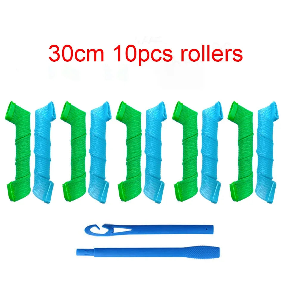 Heatless Hair Curler 10/12 pcs No Heat Hair Curls Ribbon Rollers Sleeping Soft Headband Hair Curlers Woman Hairs Styling Tools