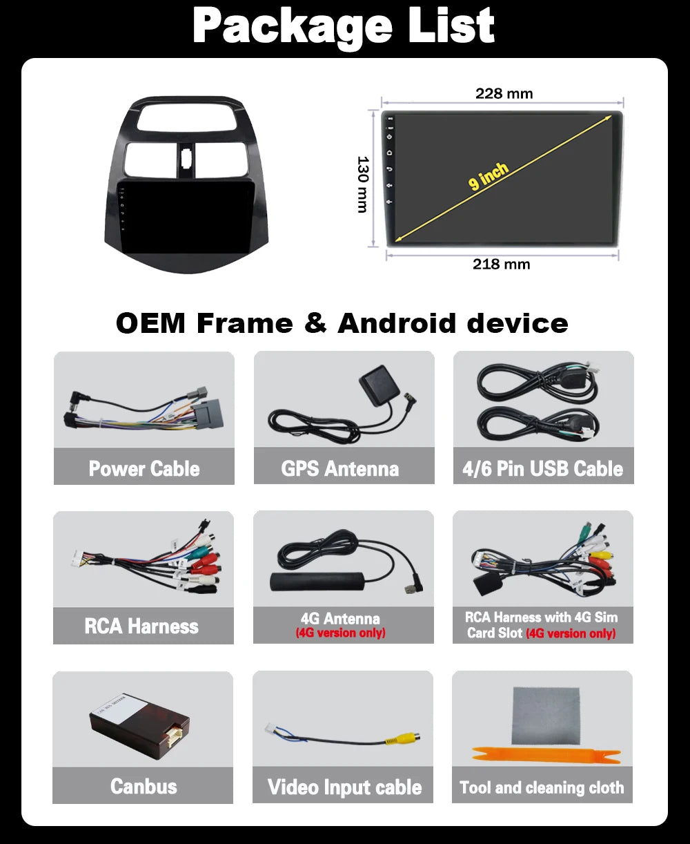 Android 15 For Chevrolet Spark M300 2009-2016 Car Radio Multimedia Video Player Navigation GPS wireless android Carplay 4G WIFI