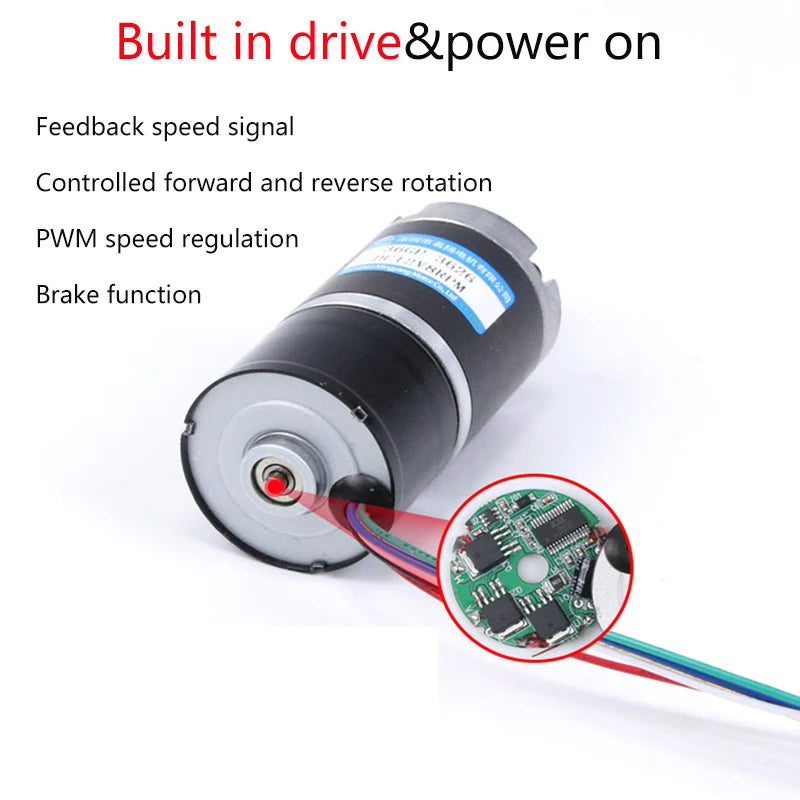 100KG 36MM 3626 12/24V 30000hours miniature large torque speed regulating motor Brushless DC Reduction Planetary Gear Motor MAX