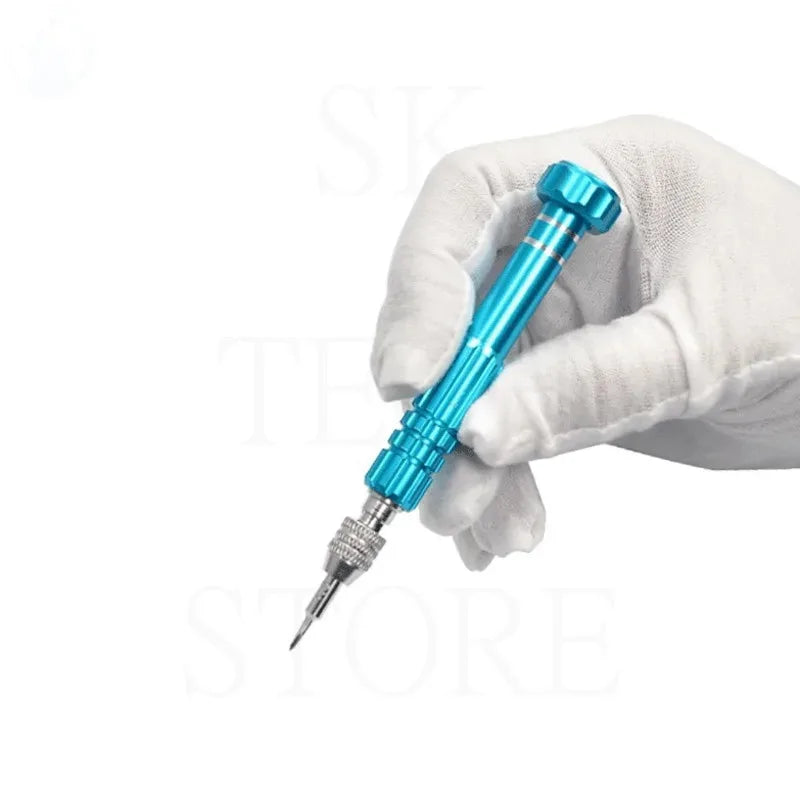 5 in 1 Mini Precision Screwdriver Set with Magnetizer TE-671 Aluminum Alloy Handle Interchangeable Bits for iPhone Camera Watch