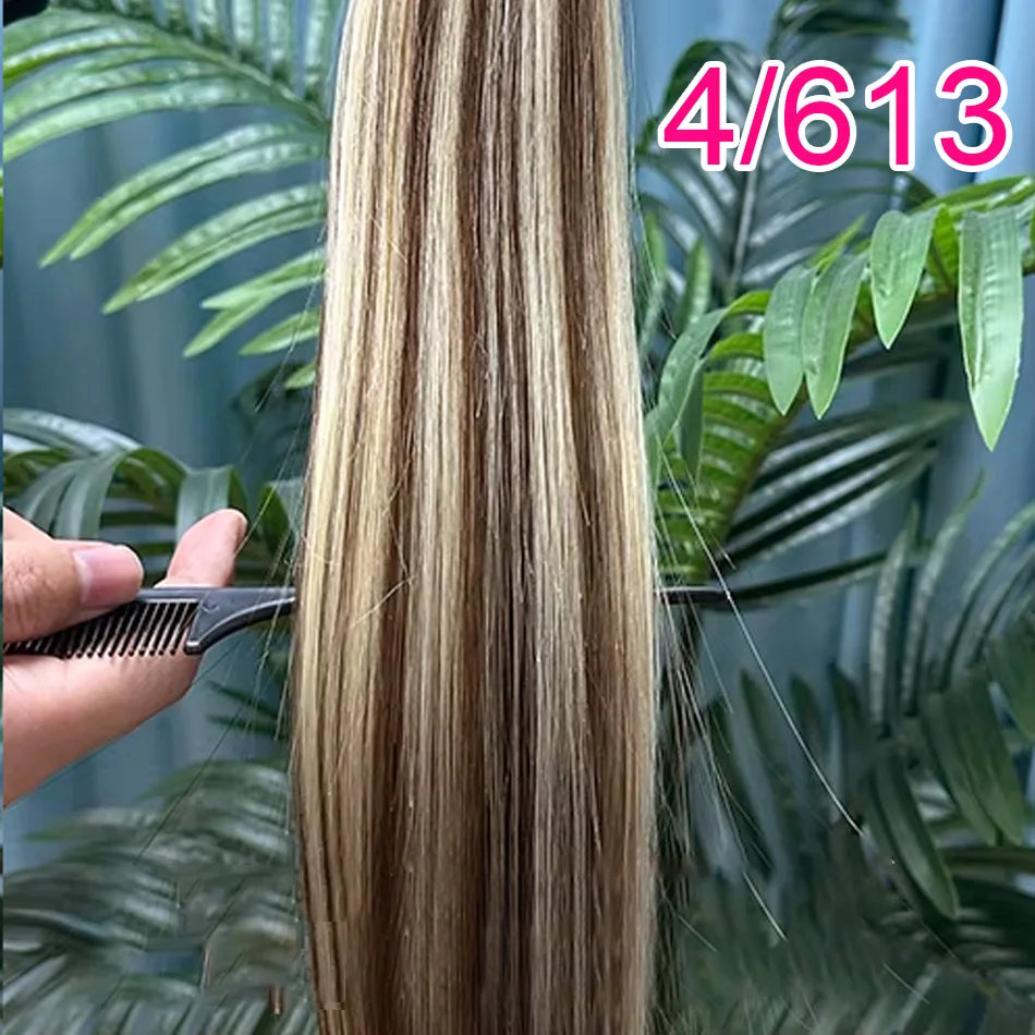 Straight Nano Rings Tip Hair Extension Ombre Natural Virgin 100% Human Hair Bulk Blonde Bundles Micro Beads Wholesale keratin