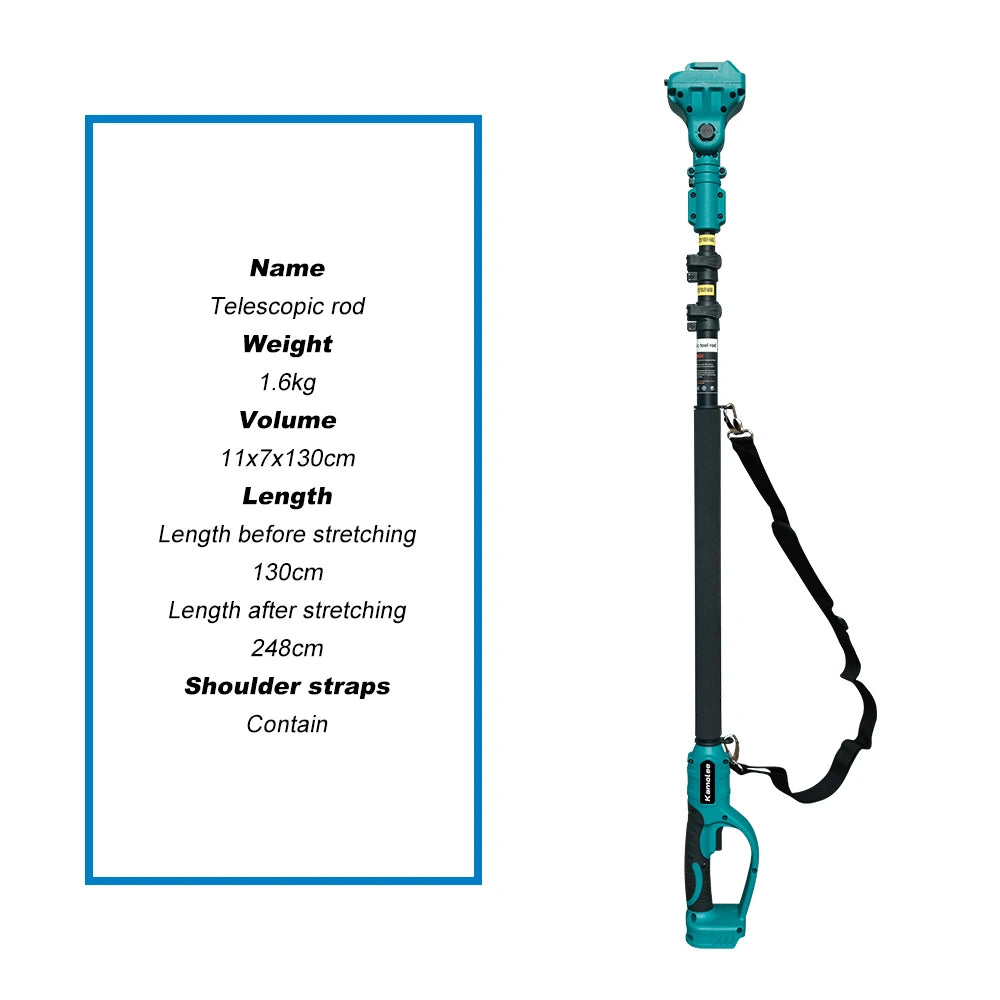 Kamolee 2.5 meter extension pole High branch saw suitable for electric scissors rechargeable chain saw 6-inch/8-inch hand saw