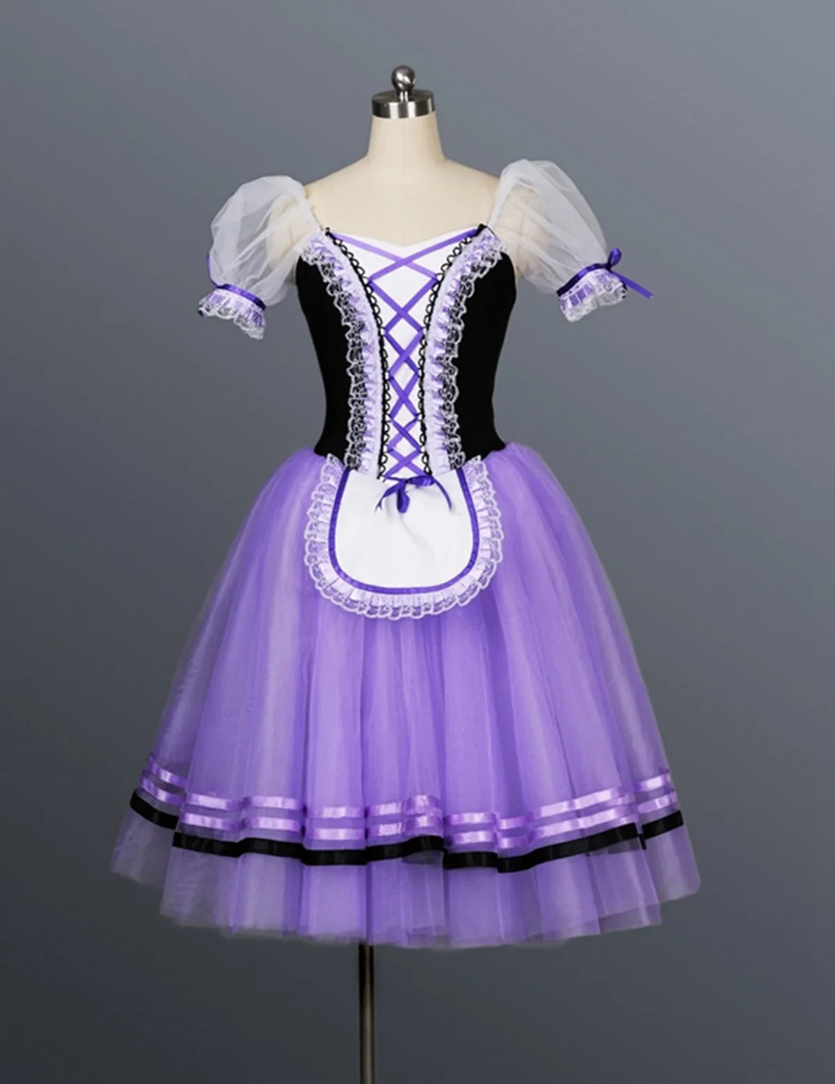 Red Giselle long ballet tutu dress style 3