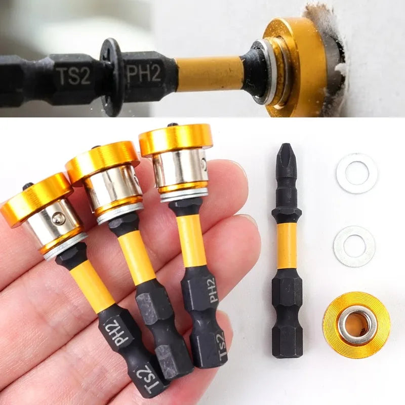 S2 Magnetic Drywall Screwdriver Bits Hex Shank Position Bit Batch Head for Plasterboard Screw Locator PH2 Electric Drilling Tool