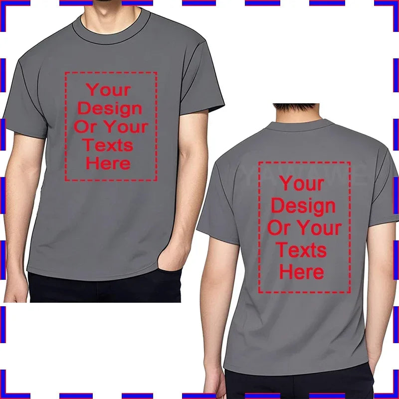 Men's Customizable T-Shirt Crew Neck Comfortable Stylish Fit Personalized Perfect for Men's Designs or Messages Custom T Shirt