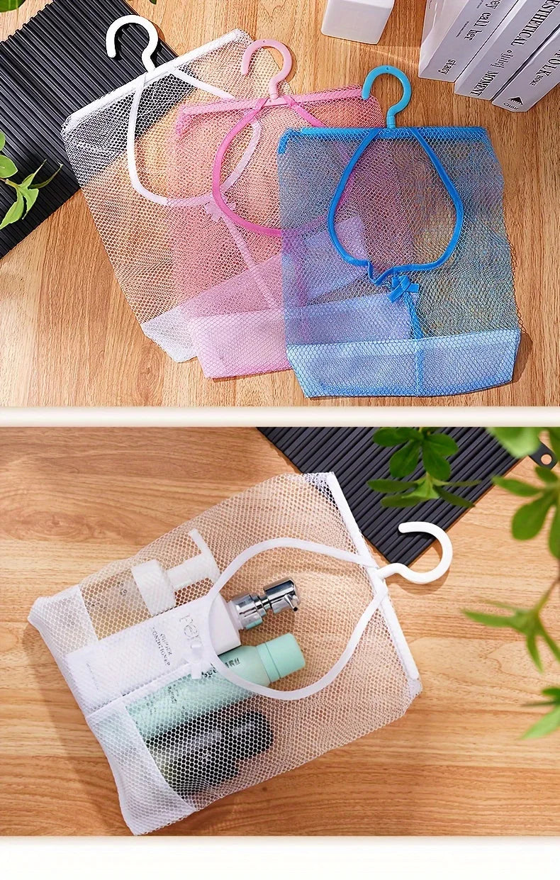 1pc Multi-Functional Hanging Mesh Storage Bag, Polyester, Hand Wash Only, Space-Saving Organizer with Easy Access