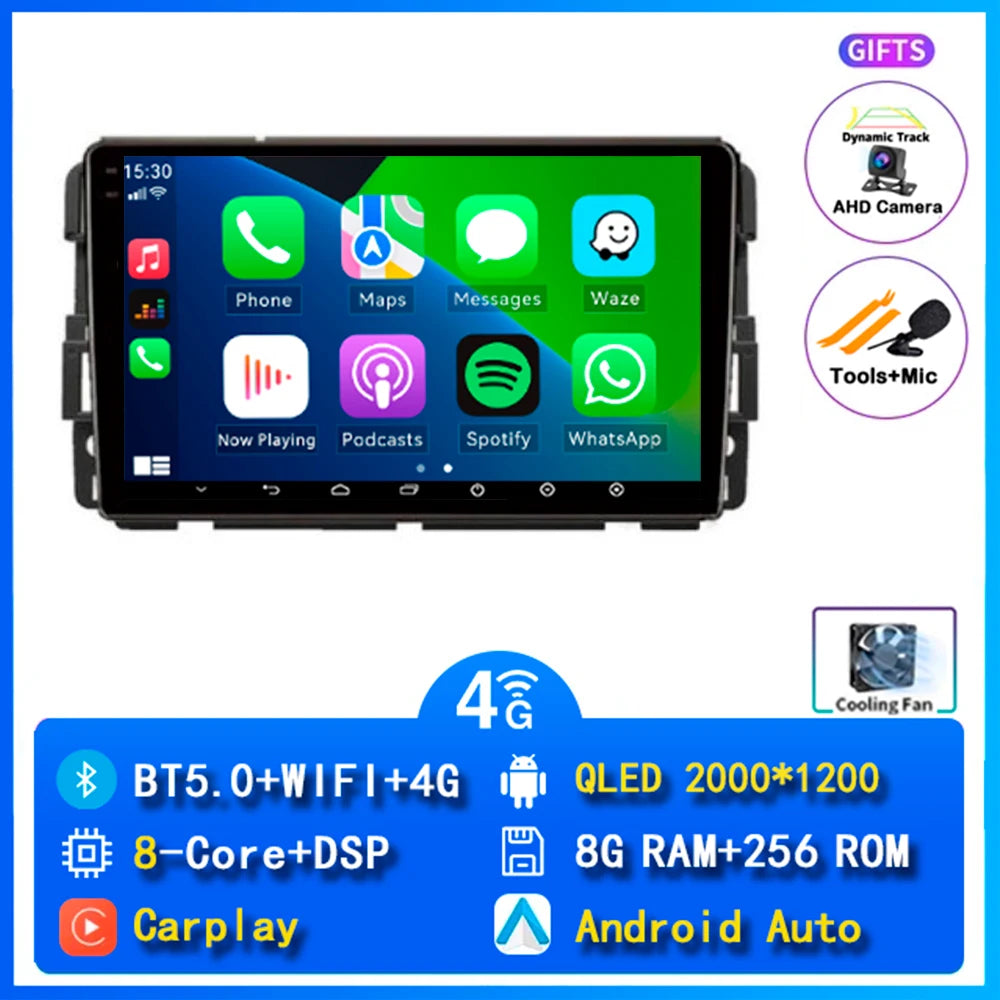 Android 16 Carplay Car Radio For Chevrolet Silverado Impala GMC Yukon Acadia Sierra Navigation GPS Multimedia Player stereo wifi