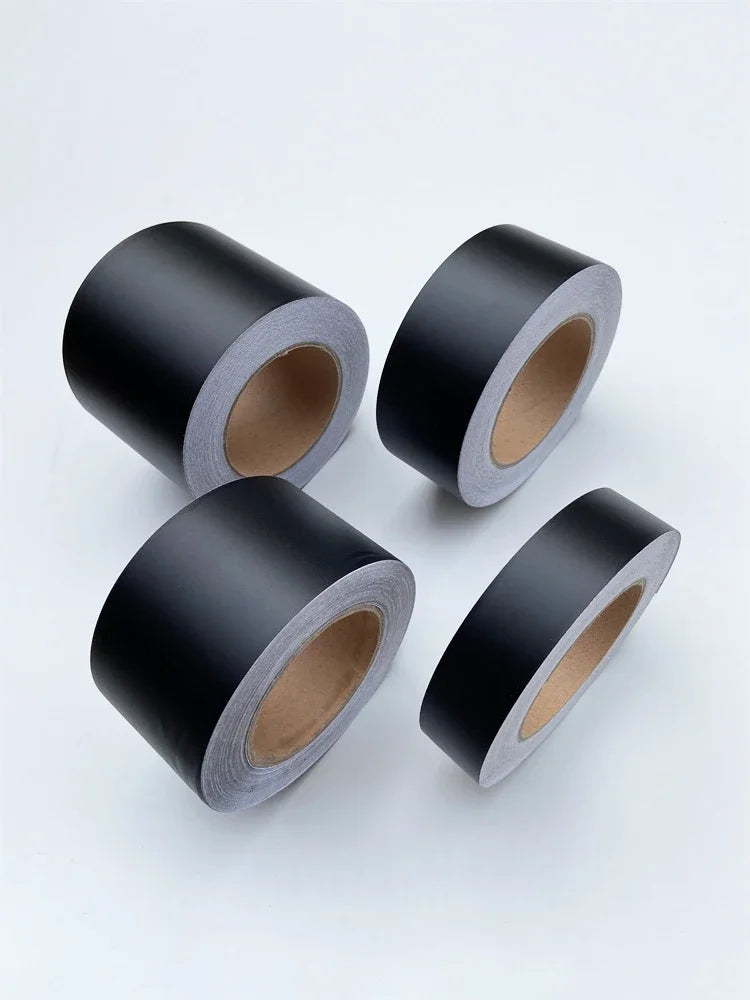 Black Matt Vinyl Wrap Foil Tape Roll Matte Black Stripes Window Trim Film Car Sticers Decal For Car Interior Pillar