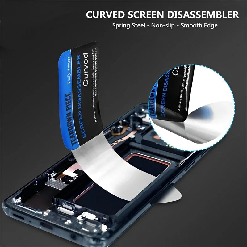 Mobile Phone Curved 1-5Pcs LCD Screen Spudger Opening Pry Card Tools Ultra Thin Flexible Mobile Phone Disassemble Steel Metal
