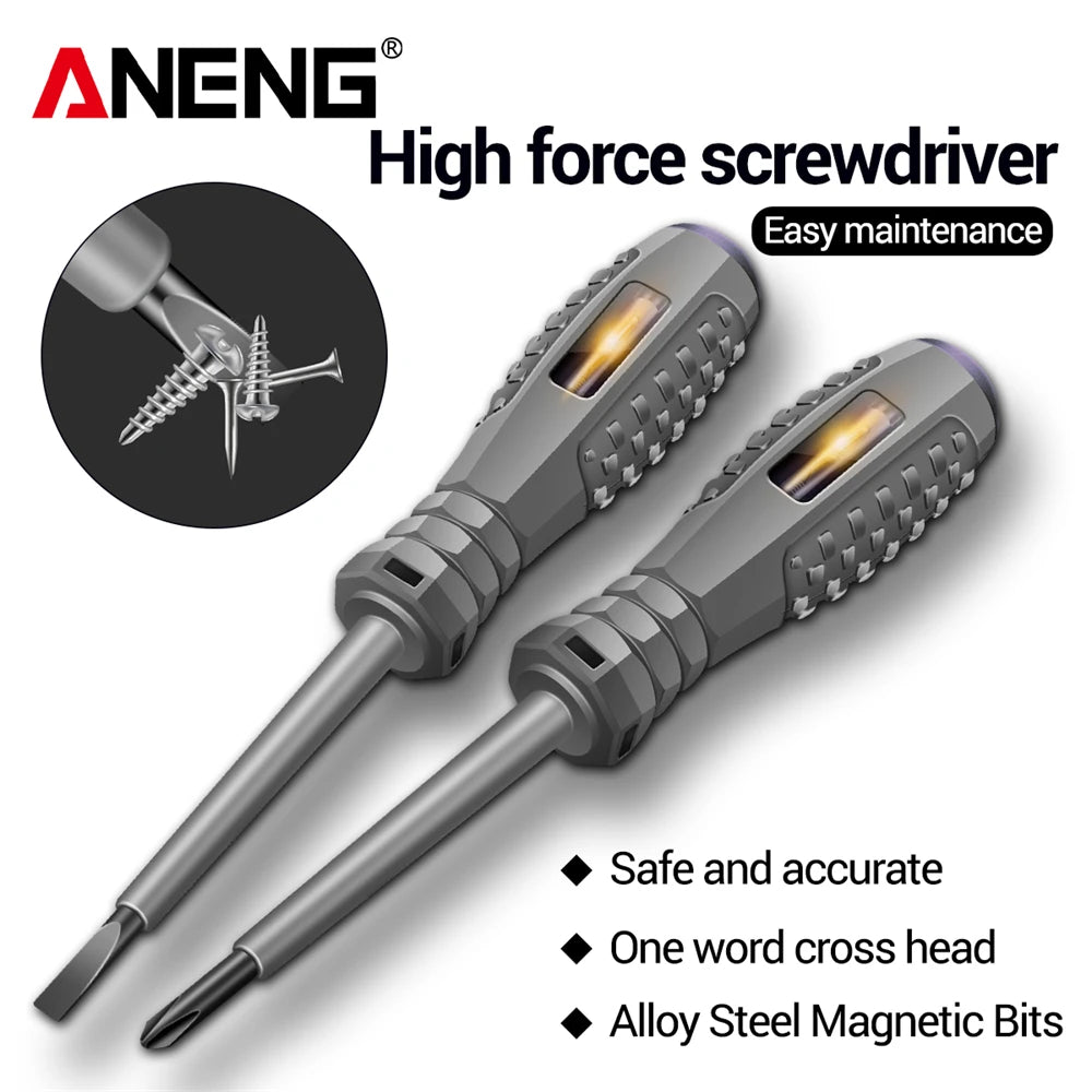 ANENG B04 Slotted/Phillips Screwdriver Neon Bulb Indicator Non-Contact Insulated Tester Pocket Detector Pen Electrician Tools