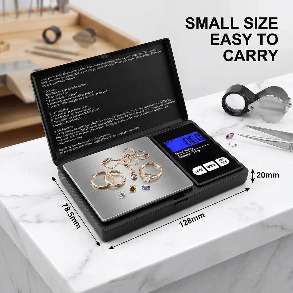 Mini Digital Pocket Scale High Precision Stainless Steel 0.01g Portable Jewelry Gold Gram Weight Balance Electronic Tool