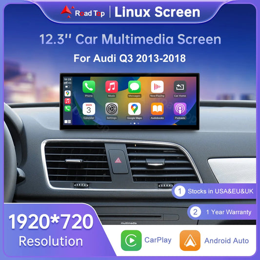 12.3" Car Stereo with Apple CarPlay & Android Auto, Compatible with Audi Q3