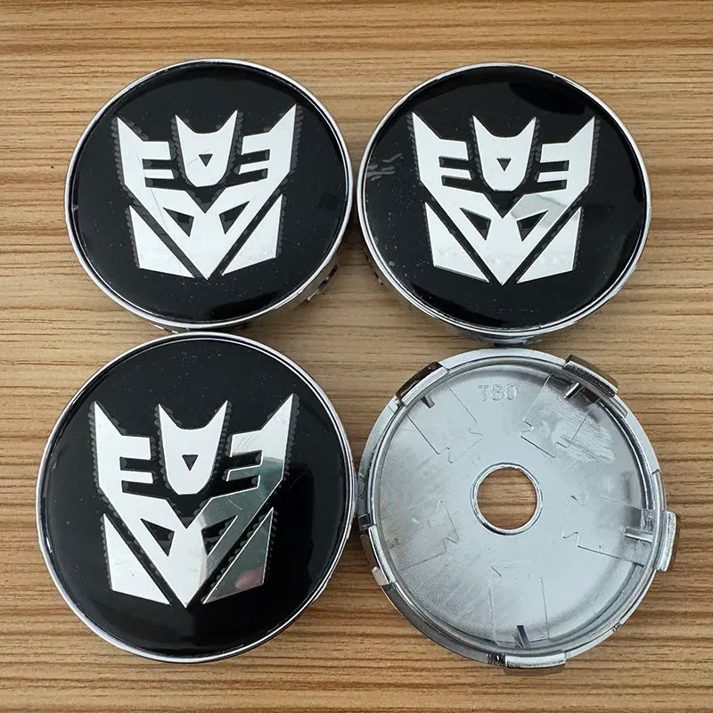 4PCS Universal 56mm 60mm For Autobot Badge Car Wheel Center Caps Dustproof Decorative Hub Caps Sticker