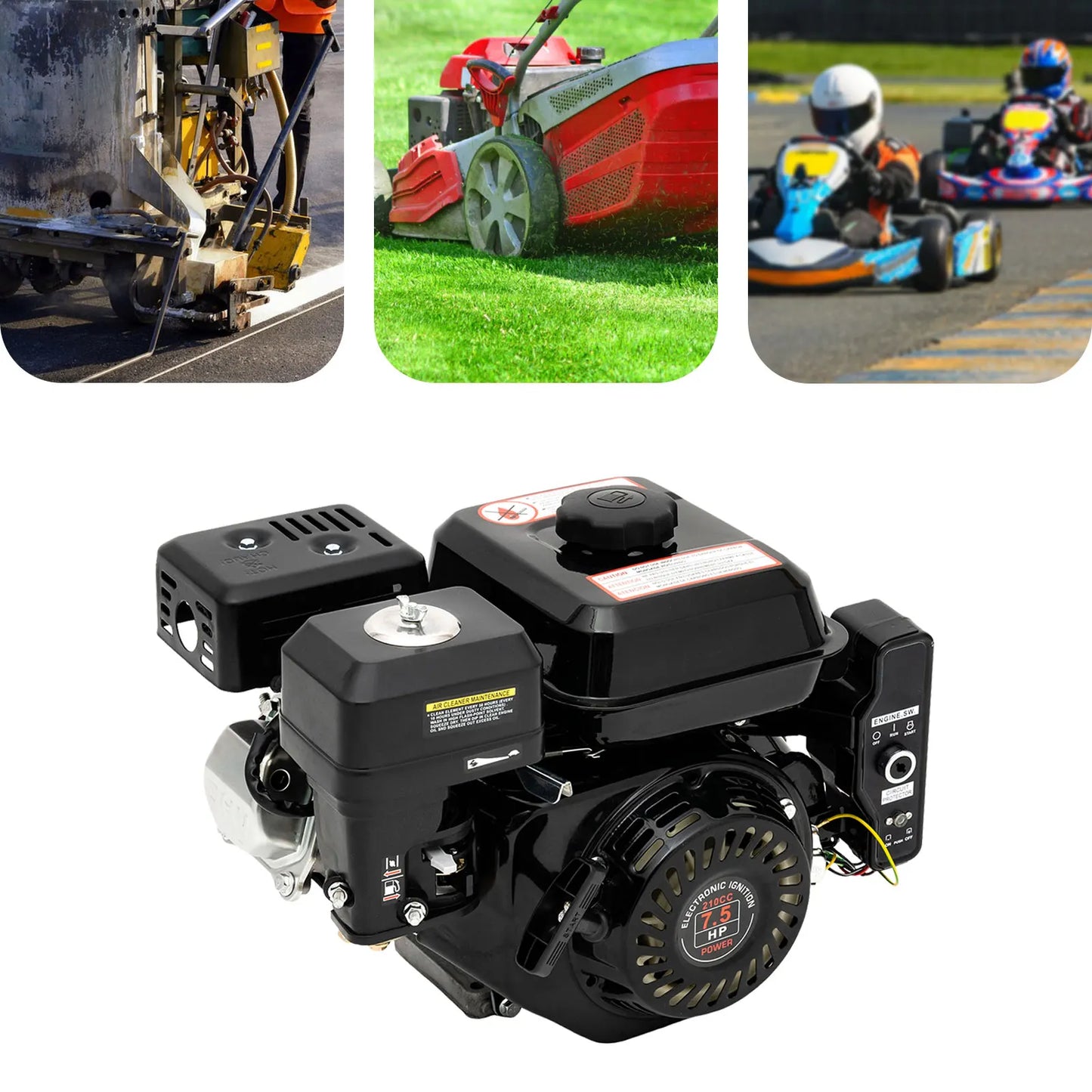 Gasoline Engine 7.5HP 210cc 4 Stroke Engine with Electric Start for Generator Water Pump Go Kart Pressure Washer