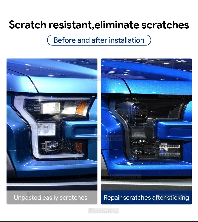 TPU Headlight Tint Protection Film for Ford F-150 / Mustang 2015–2017
