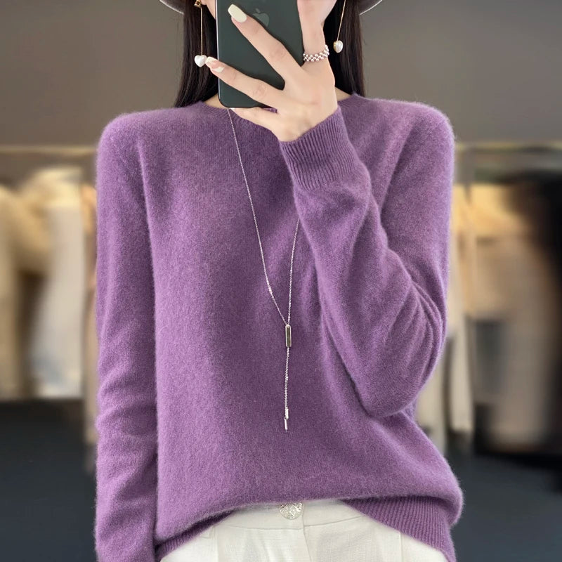 Women's Crew Neck Knit Sweater - Soft Warm Pullover Top - photo 17