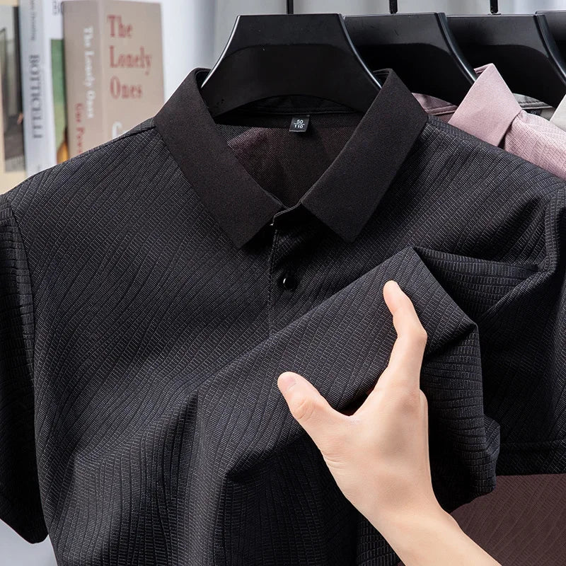 Men's Fine-Weave Polo - Lightweight Wrinkle-Free, Everyday Comfort