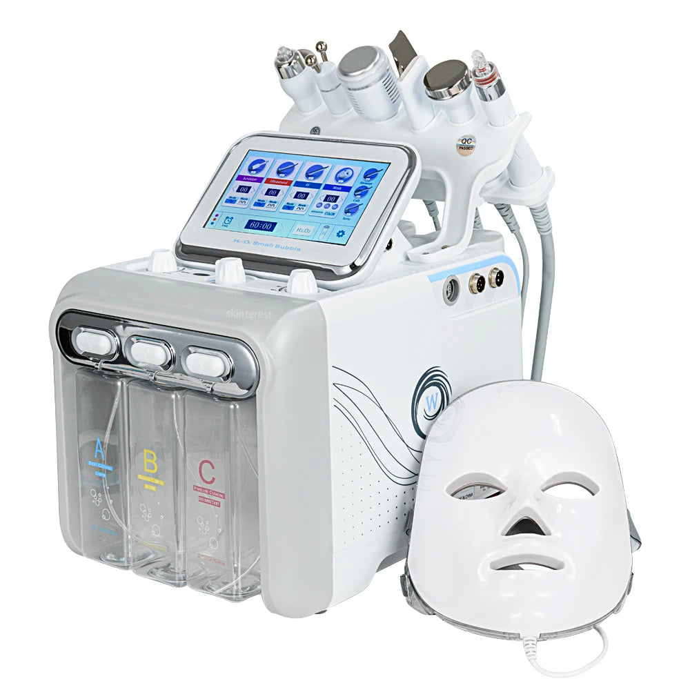 7 in 1 Small Bubble Deep Pore Cleaning Facial Cleansing Machine H2 O2 Hydra Dermabrasion Peel Oxygen Jet Beauty Equipment