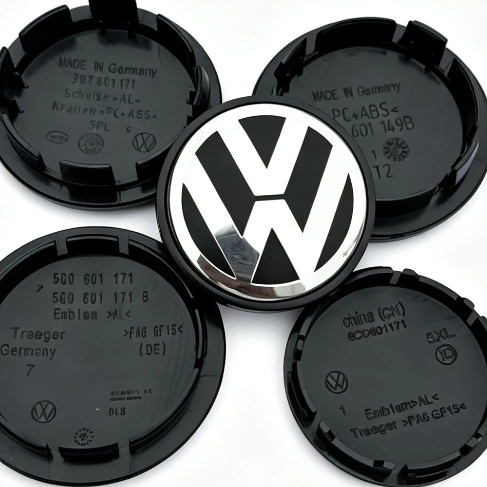 VW Volkswagen Car Wheel Center Hub Caps Cover 3D 4pcs 55mm 56mm 65mm 70mm for 4 5 6 7 Passat B5 B6 B7 Polo Touran CC accessories