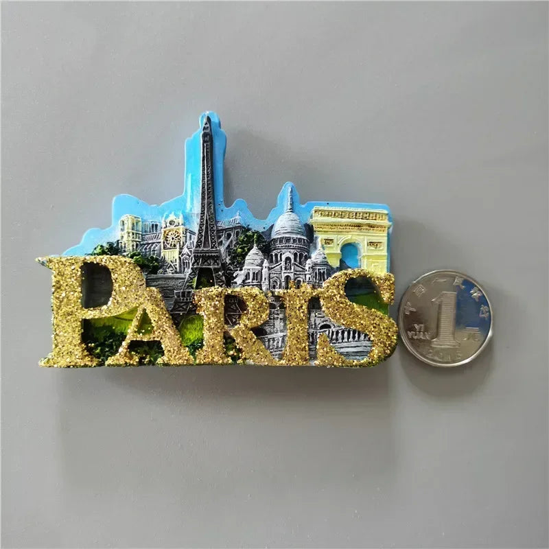 France  Paris Fridge Magnet Souvenir Carcassonne Cannes Imanes Para Riviera Arch of Triumph NICE Magnetic Stickers Home Decor