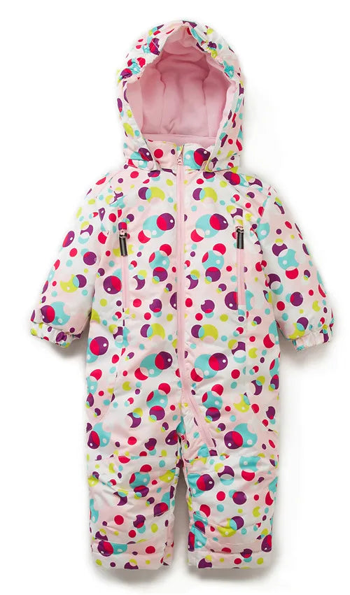 Baby Polka Dot Snowsuit Romper - Windproof Winter Jumpsuit, 0-3 Years - photo 8