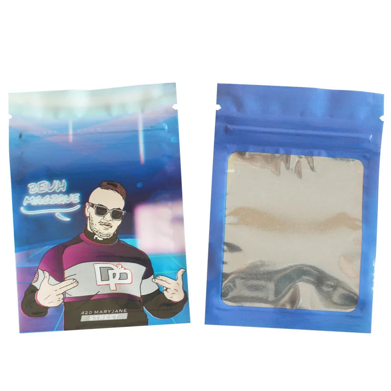7x10cm Smell Proof Aluminum Foil Zip Lock Mylar Bags Clear Window Candy Powder Food Plastic Package Bag Small Flat Pouches