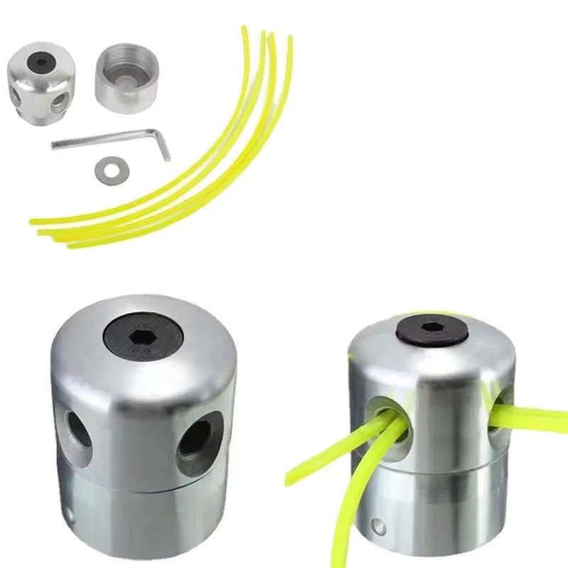 Universal Aluminum 1PCS Grass Trimmer Head with 4 Lines Brush Cutter Head Thread Nylon Grass Cutting Line Head for Lawn Mower