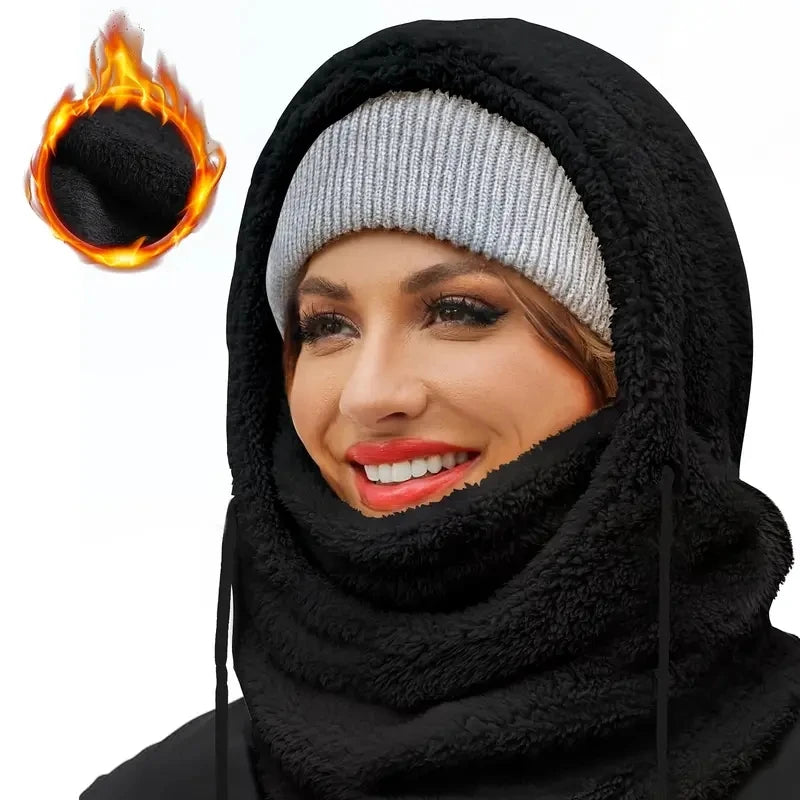 Fleece Balaclava Ski Hood, Windproof Face Cover