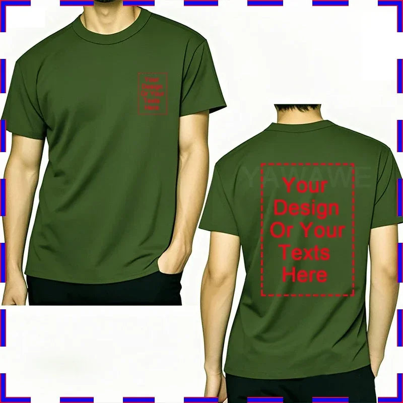 Men's Customizable T-Shirt Crew Neck Comfortable Stylish Fit Personalized Perfect for Men's Designs or Messages Custom T Shirt